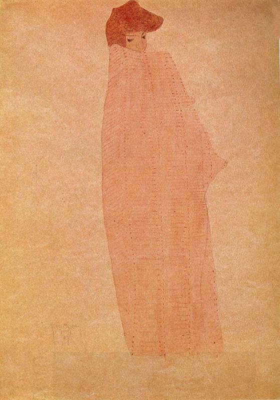 Egon Schiele Standing woman in a Long Cloak China oil painting art